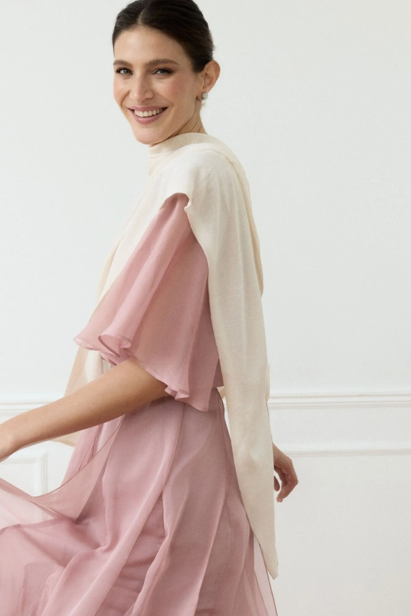 Nude Knitted Poncho for Women - BIMANI