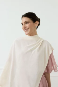 Nude Knitted Poncho for Women - BIMANI