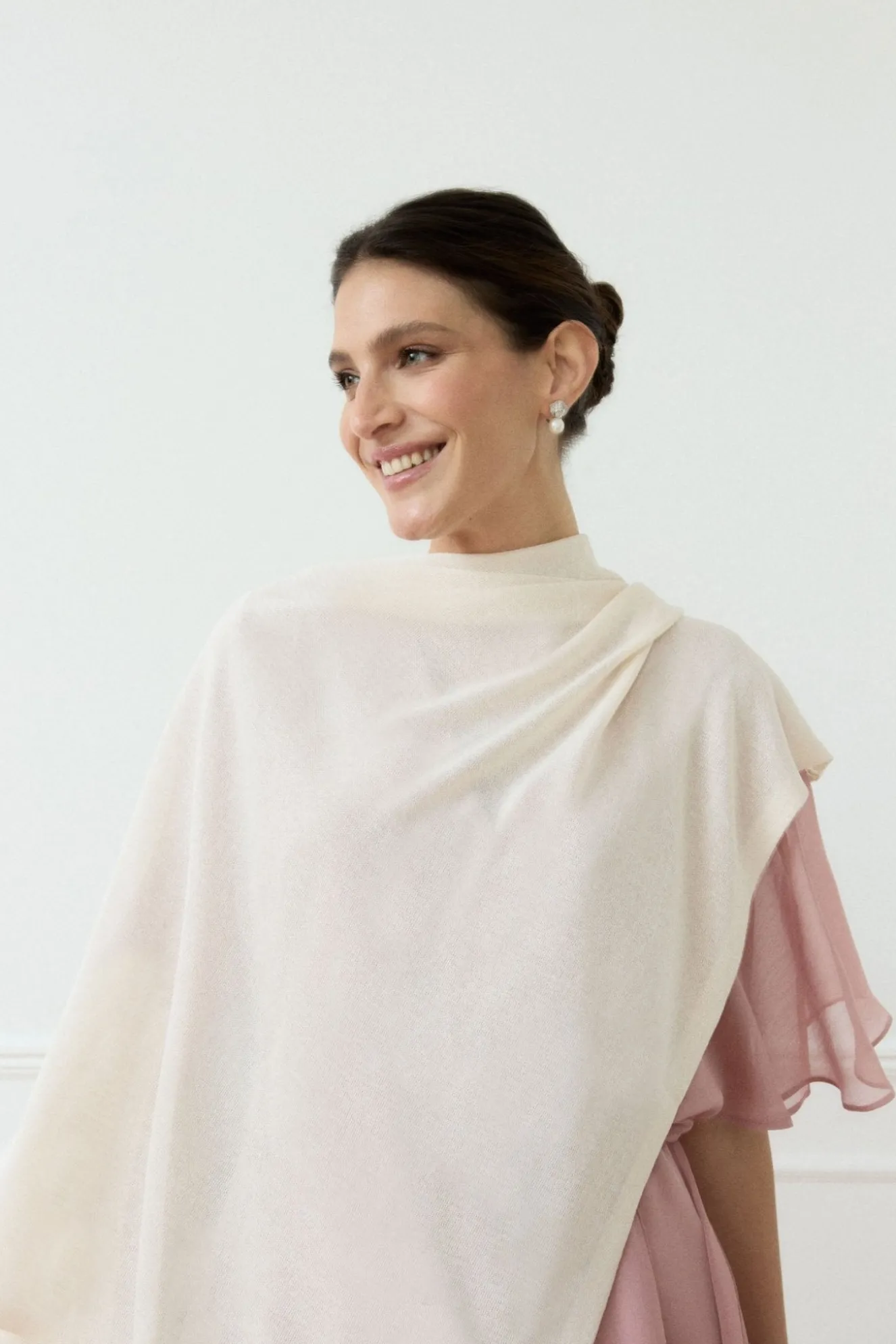 Nude Knitted Poncho for Women - BIMANI