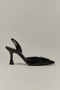 NURIA Black leather stiletto - BIMANI