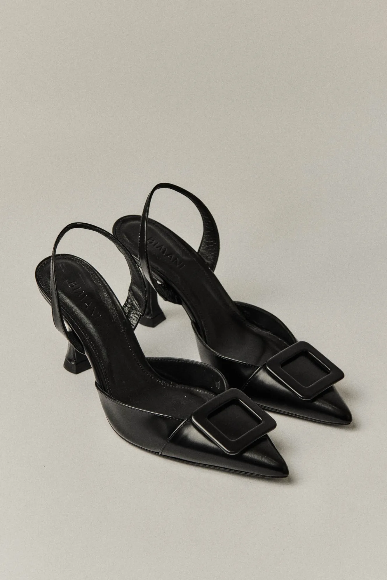 NURIA Black leather stiletto - BIMANI