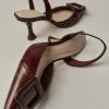 NURIA Brown leather stiletto - BIMANI
