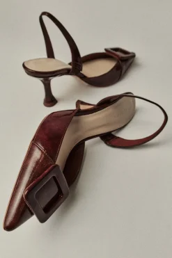NURIA Brown leather stiletto - BIMANI