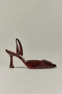 NURIA Brown leather stiletto - BIMANI