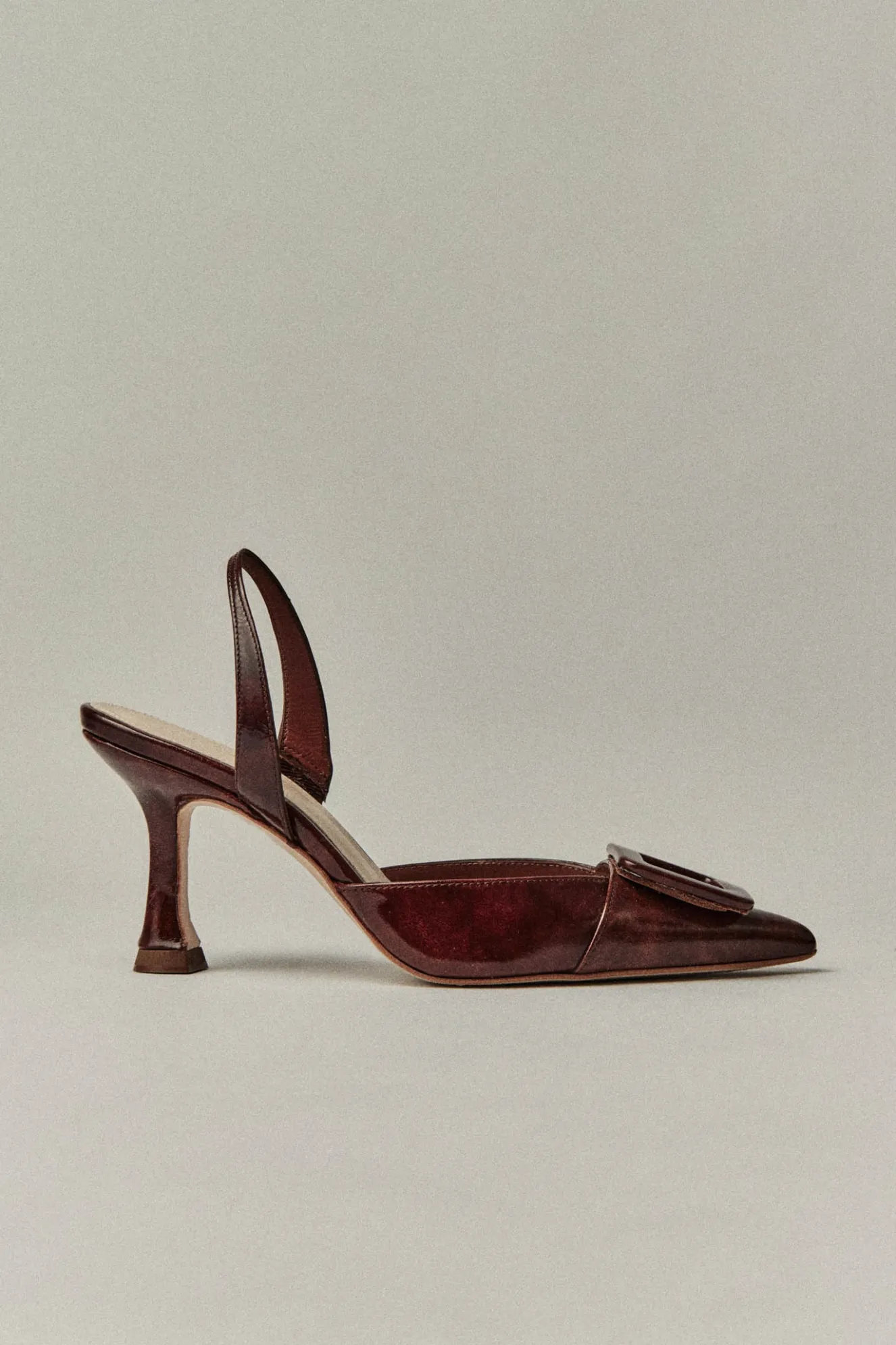 NURIA Brown leather stiletto - BIMANI