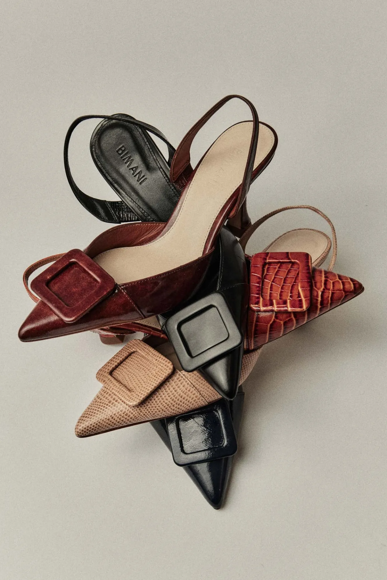 NURIA Brown leather stiletto - BIMANI