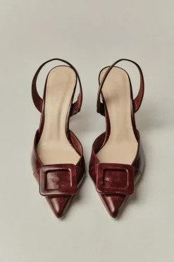 NURIA Brown leather stiletto - BIMANI