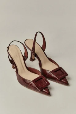NURIA Brown leather stiletto - BIMANI