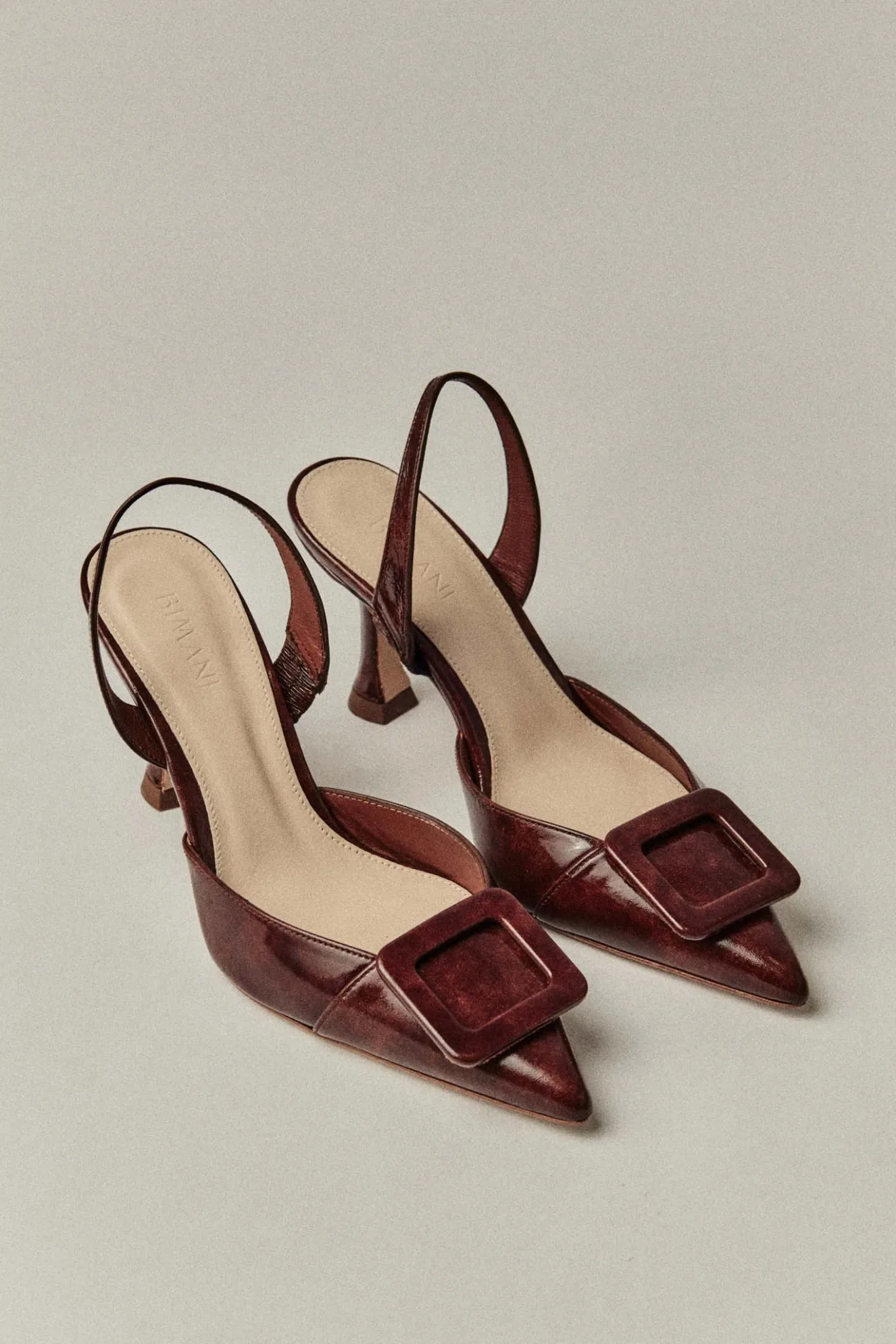 NURIA Brown leather stiletto - BIMANI