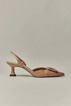 NURIA Petite Beige Leather Stiletto - BIMANI