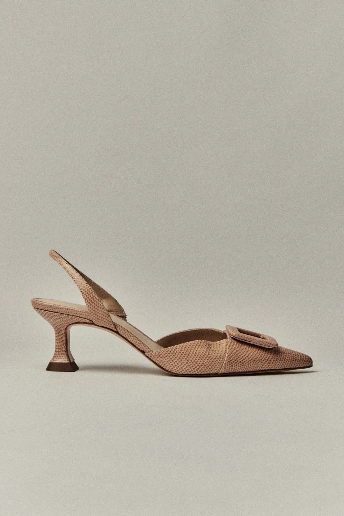 NURIA Petite Beige Leather Stiletto - BIMANI