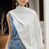Silver Knitted Poncho for Women - BIMANI