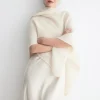 White MOHAIR Poncho for Women - BIMANI